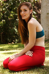 Hot Yoga Babe in Red Tights