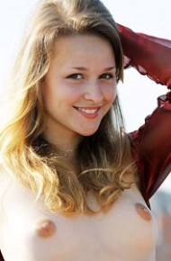 Cute Naked Blonde on the Rooftop