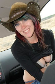 Kinky Cowgirl Sabrina In the Car