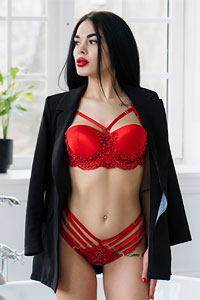 TinaQ In Red Lingerie