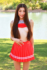 Tori Cute Cheerleader in the Park