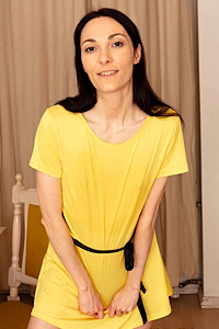 Christine Rivers in a Yellow Dress